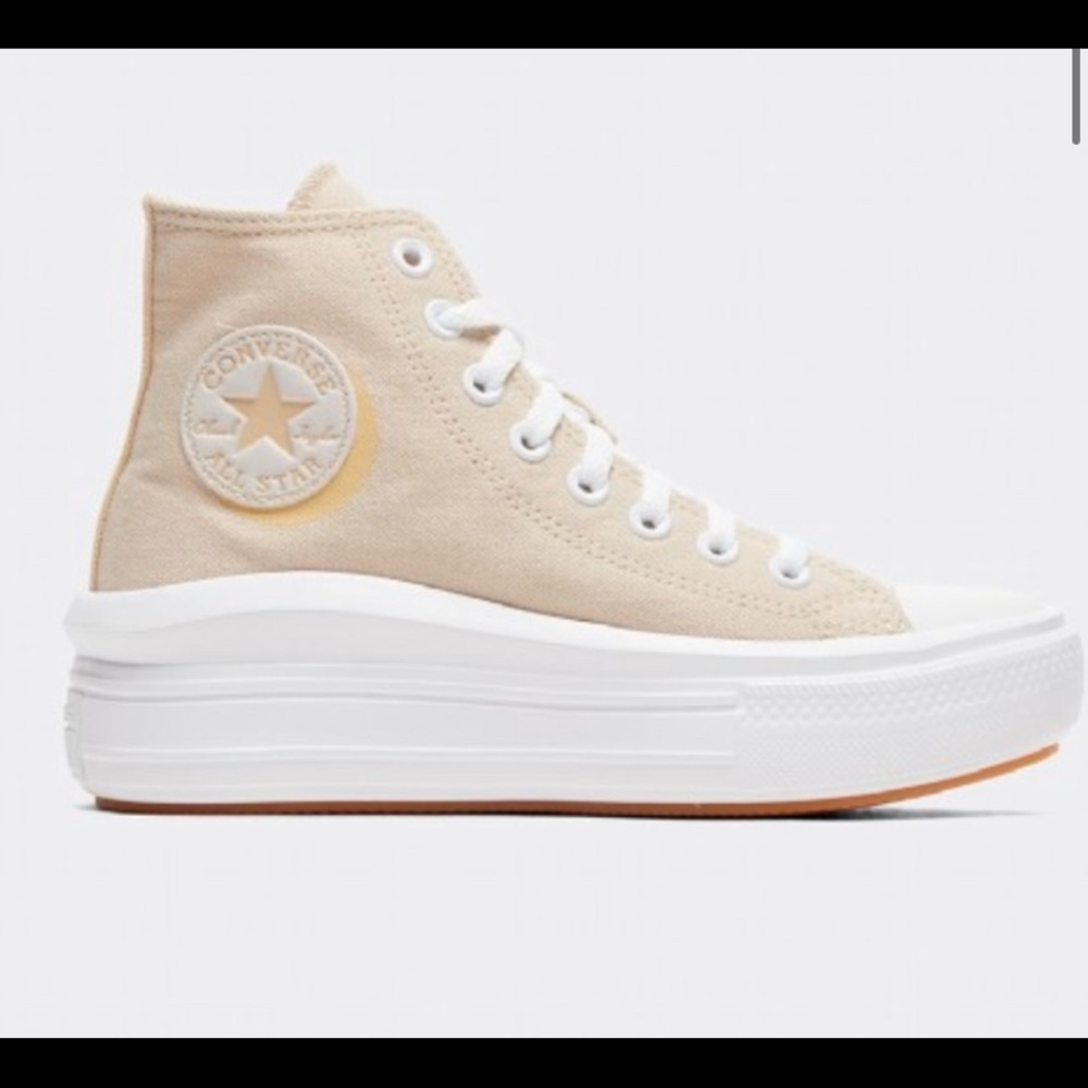 High top platform cream converse